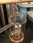 画像7: Vintage Industrial Wood Handle Trouble Hanging Light Lamp (B595)