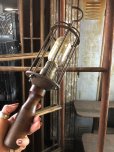 画像5: Vintage Industrial Wood Handle Trouble Hanging Light Lamp (B594)