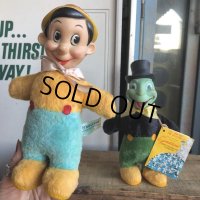 50s Vintage GUND Disney Pinocchio & Jiminy Cricket SET (B597)