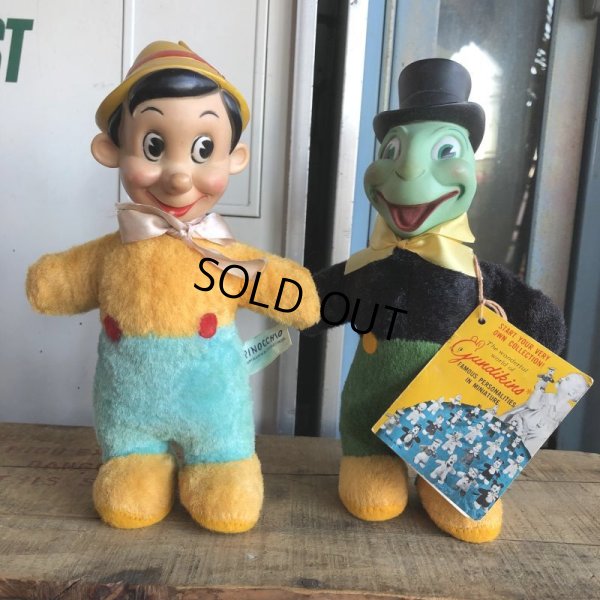 画像2: 50s Vintage GUND Disney Pinocchio & Jiminy Cricket SET (B597)