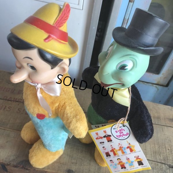 画像6: 50s Vintage GUND Disney Pinocchio & Jiminy Cricket SET (B597)