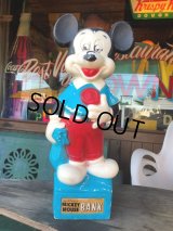 60s Vintage Mickey Mouse Blow Mold Plastic Coin Bank 48cm (B598)
