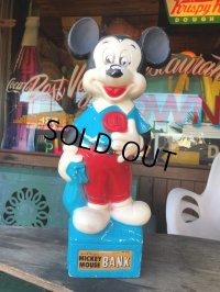60s Vintage Mickey Mouse Blow Mold Plastic Coin Bank 48cm (B598)