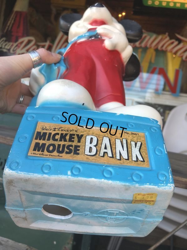 画像5: 60s Vintage Mickey Mouse Blow Mold Plastic Coin Bank 48cm (B598)