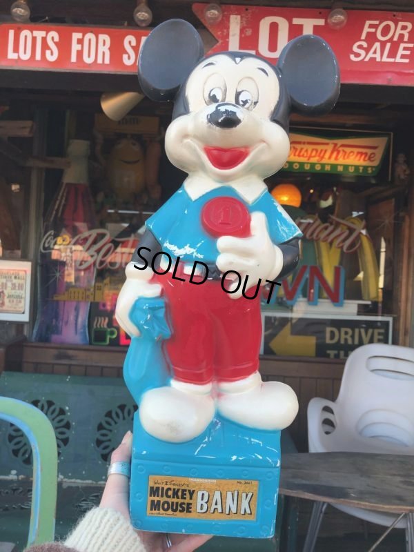 画像11: 60s Vintage Mickey Mouse Blow Mold Plastic Coin Bank 48cm (B598)
