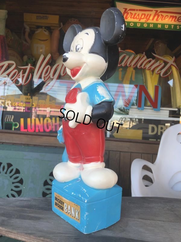 画像2: 60s Vintage Mickey Mouse Blow Mold Plastic Coin Bank 48cm (B598)