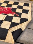 画像12: 50s Vintage Mobil Original Flying Red Hors Speedway Race Checkered Flag (B609)