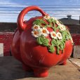 画像3: 70s Vintage Piggy Flowers Coin Bank SUPER BIG SIZE (B613)