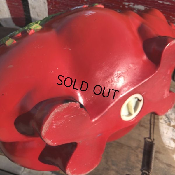 画像12: 70s Vintage Piggy Flowers Coin Bank SUPER BIG SIZE (B613)