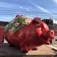 画像1: 70s Vintage Piggy Flowers Coin Bank SUPER BIG SIZE (B613) (1)