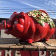 画像7: 70s Vintage Piggy Flowers Coin Bank SUPER BIG SIZE (B613)