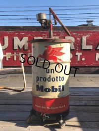 Vintage Mobil Oil 16 Gallon Barrel Drum Can w/Castar Pegasus Horse (B673) 