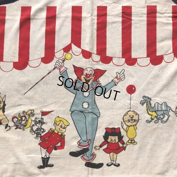 画像6: Vintage Twin Flat Sheet Fabric Bozo the Clown (B684)