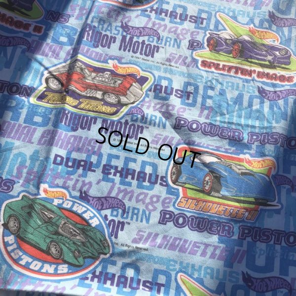 画像6: Vintage Twin Flat Sheet Fabric Hot Wheels (B680)