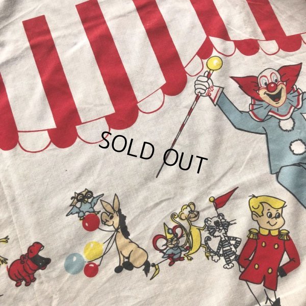 画像5: Vintage Twin Flat Sheet Fabric Bozo the Clown (B684)