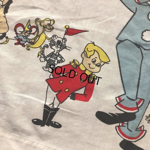 画像7: Vintage Twin Flat Sheet Fabric Bozo the Clown (B684)