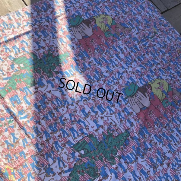 画像6: Vintage Twin Flat Sheet Fabric Where's Wally? (B676)