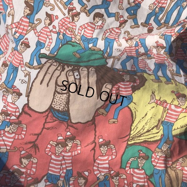 画像3: Vintage Twin Flat Sheet Fabric Where's Wally? (B676)