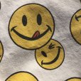 画像2: Vintage Twin Flat Sheet Fabric Happy Face (B678) (2)