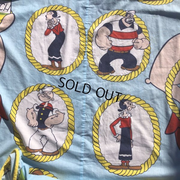 画像4: Vintage Twin Flat Sheet Fabric Popeye (B677)