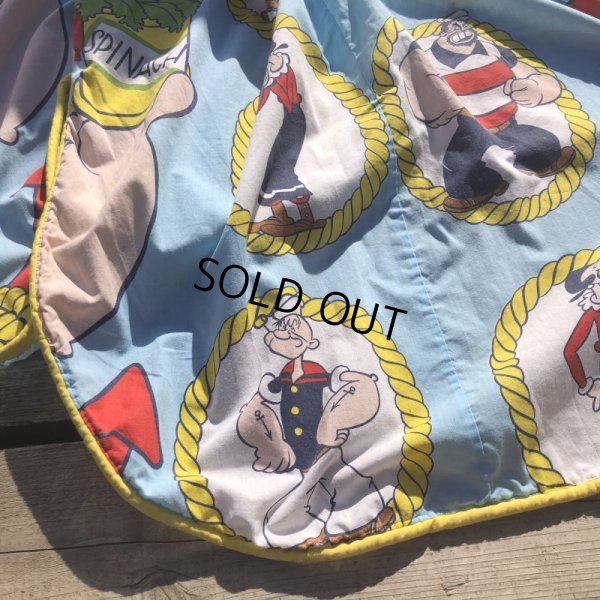 画像7: Vintage Twin Flat Sheet Fabric Popeye (B677)