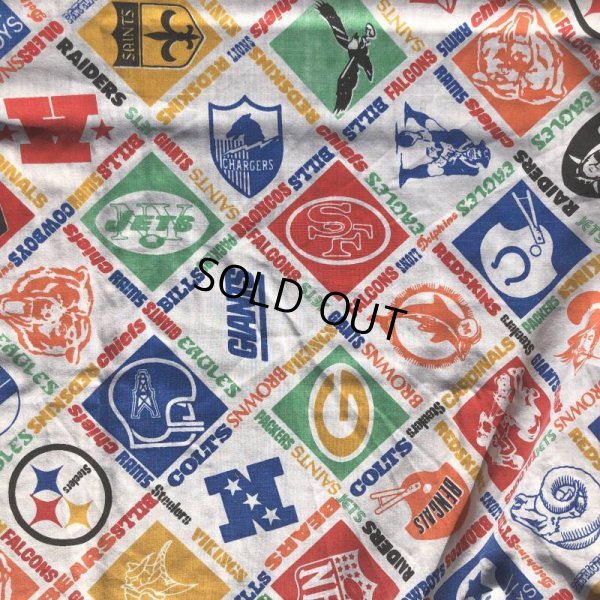 画像5: Vintage Twin Flat Sheet Fabric NFL (B681)