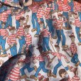 画像5: Vintage Twin Flat Sheet Fabric Where's Wally? (B676)