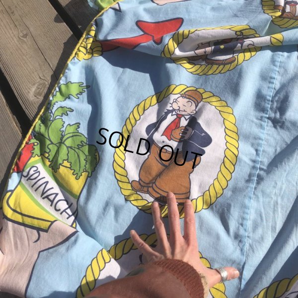 画像3: Vintage Twin Flat Sheet Fabric Popeye (B677)