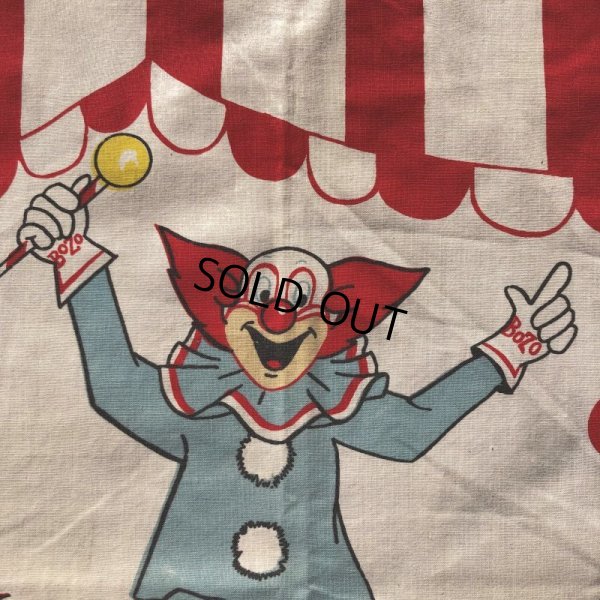 画像8: Vintage Twin Flat Sheet Fabric Bozo the Clown (B684)