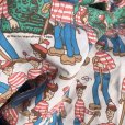 画像4: Vintage Twin Flat Sheet Fabric Where's Wally? (B676)