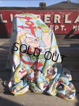 Vintage Twin Flat Sheet Fabric Popeye (B677)
