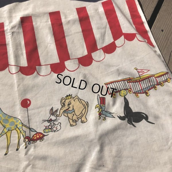 画像11: Vintage Twin Flat Sheet Fabric Bozo the Clown (B684)