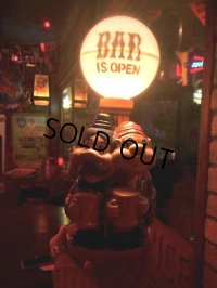 Vintage BAR IS OPEN Drunk Man Lamp Bar Light (B688)
