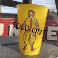 70s Vintage McDonalds Ronald McDonald Plastic Cup (B963)
