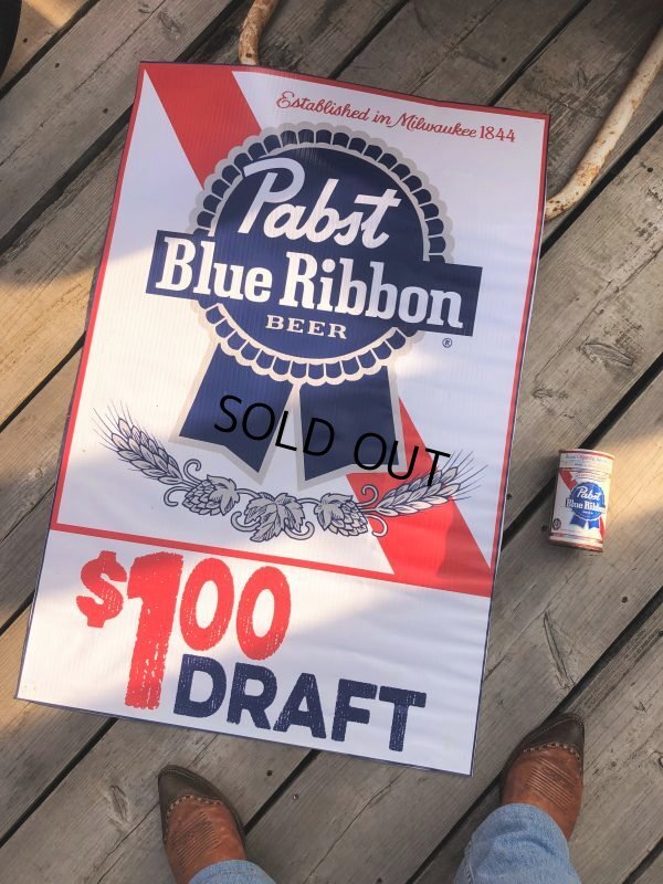 画像4: Vintage Pabst Blue Ribbon Beer Store Display Vinyl Banner Sign (B692)