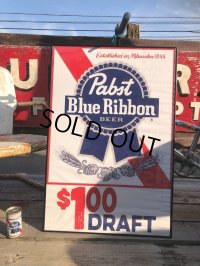 Vintage Pabst Blue Ribbon Beer Store Display Vinyl Banner Sign (B692)