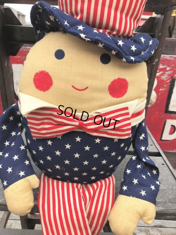 画像6: Vintage Stars and Stripes Uncle Sam 4th of July Humpty Dumpty Pillow Stuffed (B693)