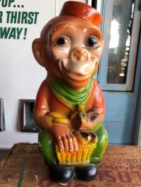Vintage Carnival Chalkware Monkey Bank (B566)