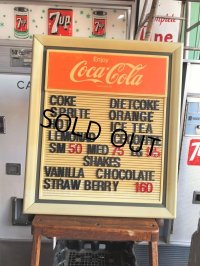 Vintage Advertising Coca-Cola Menu Board Sign (B707)