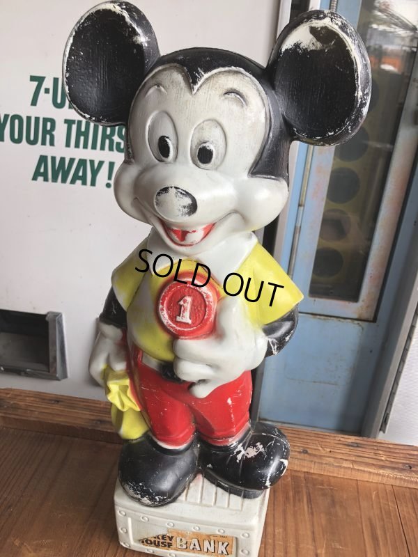 画像12: 60s Vintage Mickey Mouse Blow Mold Plastic Coin Bank 49cm (B746)