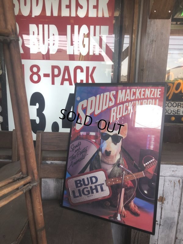 画像7: 80s Vintage Budweiser Advertising Bud Light Spuds MacKenzie Poster Store Sign (B756)