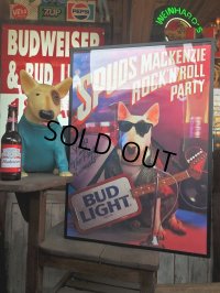 80s Vintage Budweiser Advertising Bud Light Spuds MacKenzie Poster Store Sign (B756) 