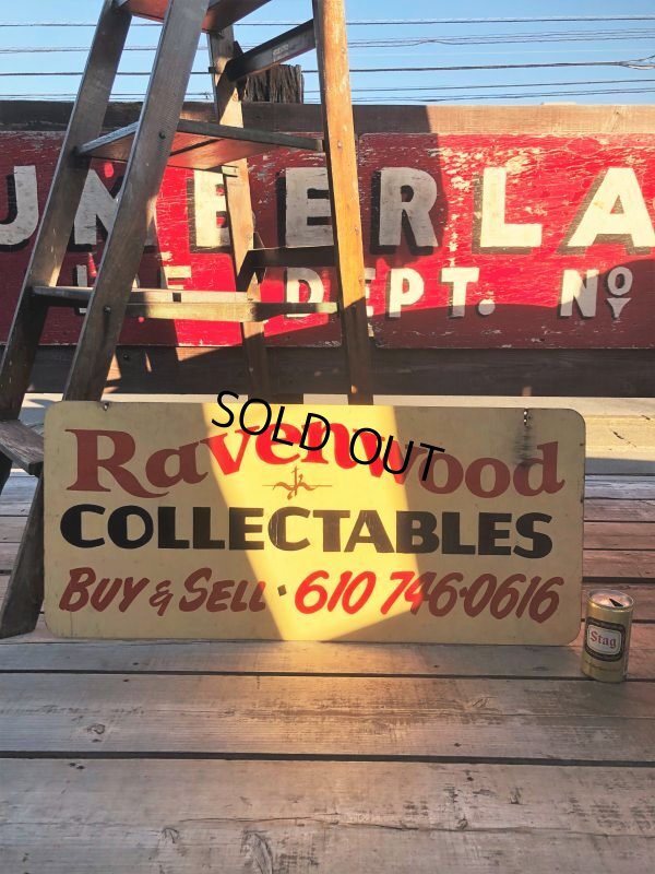 画像1: Vintage Ravenwood Chardon COLLECTIBLES BUY & SELL Hand Paint Wooden Sign (B758) 