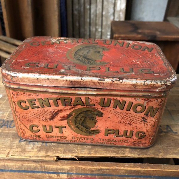 画像2: Vintage Advertising Tin Can CENTRAL UNION Cut Plug (B764)