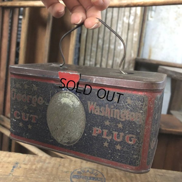 画像1: Vintage Advertising Tin Can George Washington Cut Plug (B763)