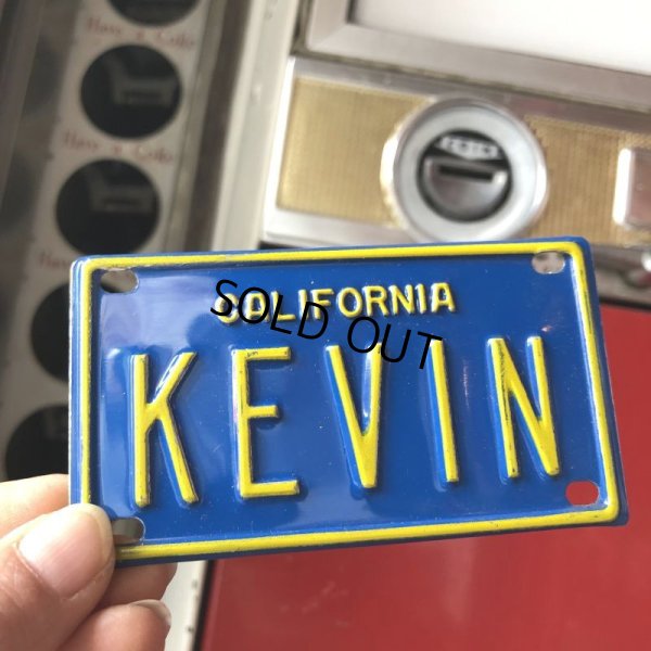 画像1: Vintage California Mini Bike Vanity Metal License Plate / KEVIN (B793) 