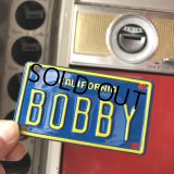 Vintage California Mini Bike Vanity Metal License Plate / BOBBY (B813) 