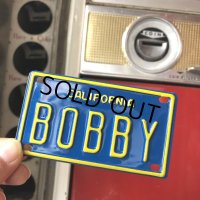 Vintage California Mini Bike Vanity Metal License Plate / BOBBY (B813) 