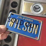 Vintage California Mini Bike Vanity Metal License Plate / WILSON (B803) 