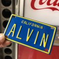 Vintage California Mini Bike Vanity Metal License Plate / ALVIN (B785) 